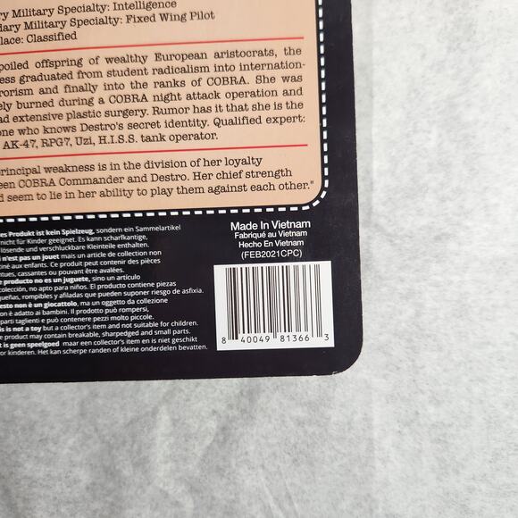 G. I. Joe Super 7 Reaction Figures Baroness 3.75" Figure New Sealed Hasbro 2021 - Picture 7 of 8